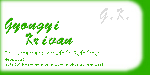 gyongyi krivan business card